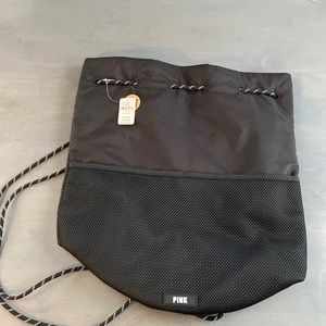 New string pink backpack